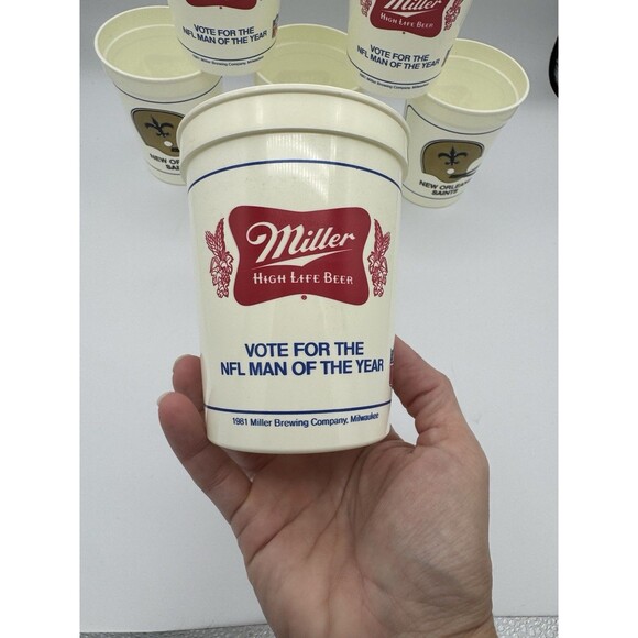 1981 Saints Miller High Life NFL Man of the Year Cups Set of 6 New Old Stock - Picture 4 of 11